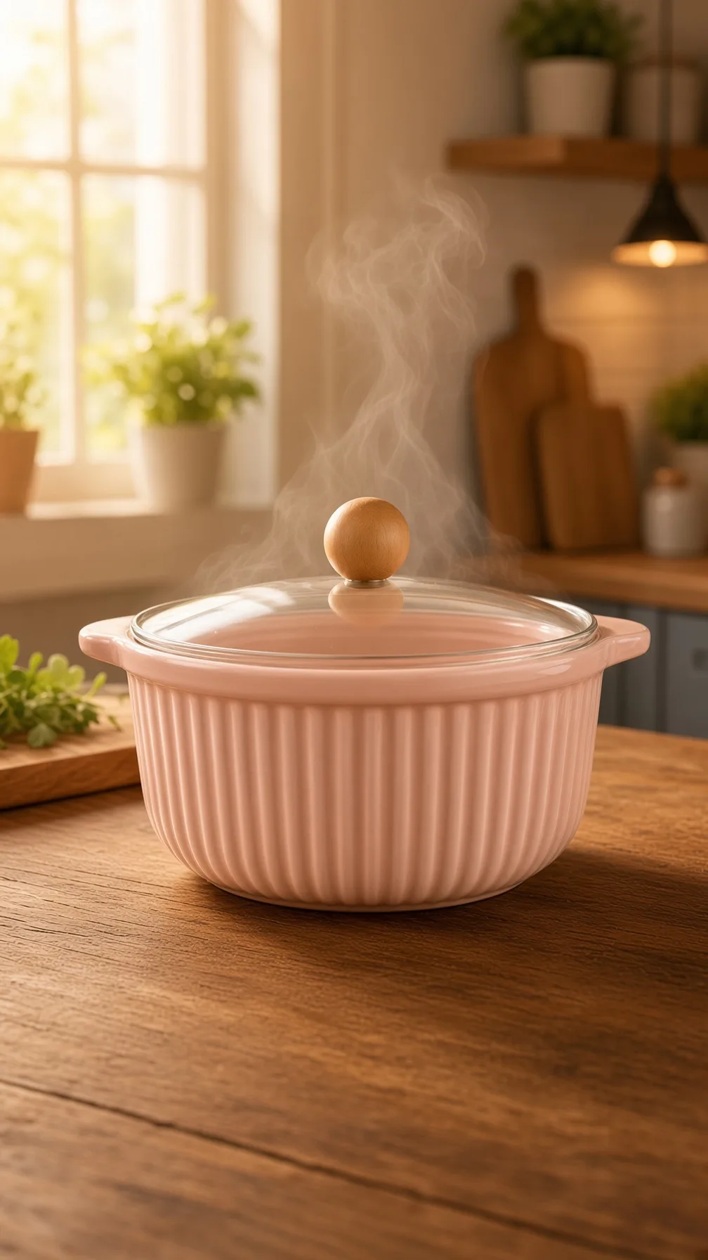 Olla En Ceramica Tapa De Vidrio