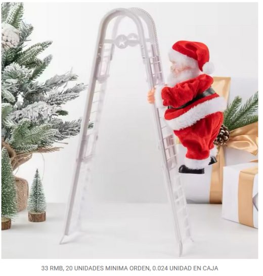 Papa Noel Con Escalera Y Movimiento