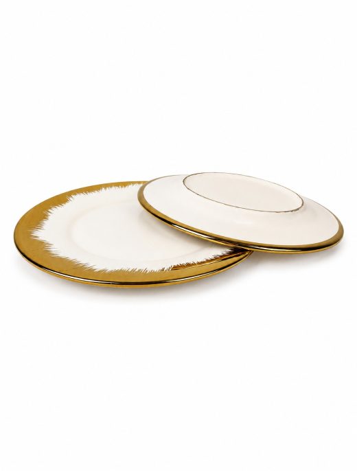 Plato Tortero Borde Dorado 8Pulgadas