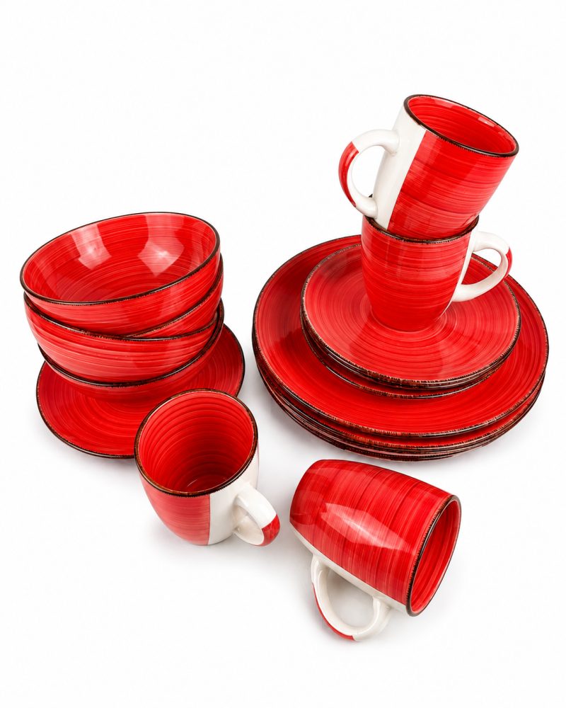 Vajilla De 16 Pcs 4 Puestos Color (Rojo) Pl