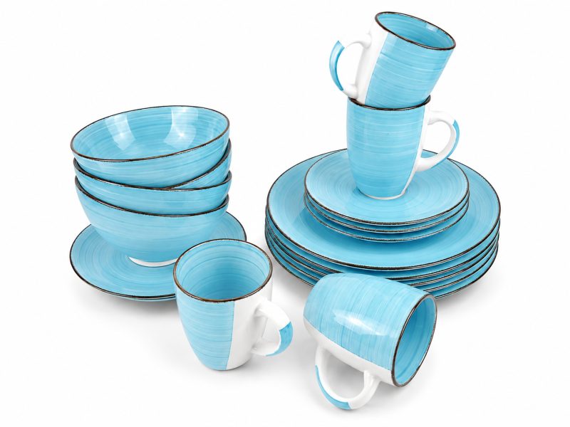 Vajilla De 16 Pcs 4 Puestos Color (Azul) Pl